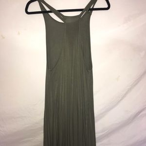 Army green slip dress.